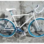 Sixxy 700c 50cm Fixie Bike White / Blue Anodized Wheel -A TMC-F50W-BB1-TMC-F50W-BB1