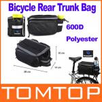 Black Multi-functional Bicycle Rear Seat Bag Shoulder Handbag Bag Pannier-H8111