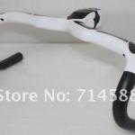 Carbon bike handlebar in black/white-HLH21