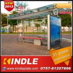kindle professional modern urban outdoor ad tempered galss bus stop shelter over 30 years experience ISO9001:2008