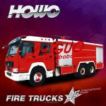 Chinese 12ton fire extinguisher truck howo emergence truck red fire trucks