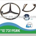 Heavy Duty SS Steering Wheel with Control Knob and Finger Grips / marine hardware-7319SRK  7320SRK