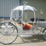 Romantic White four wheels steel Cinderella pumpkin horse carriage for wededing-