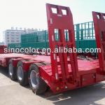 Wheel Loader Tranportation Low Bed Semi-trailer with hydraulic ramp on sale-low bed semi-trailer
