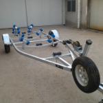 5.5m single axle boat trailer with wobbly rollers