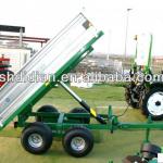 DE favor 2 axles/4wheel, 20hp-50hp tractor towable hydraulic tipping galvanized trailer/dump trailer,max payload of 2500kgs,CE-TPP25