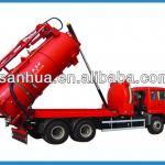 Super Power Howo 6x4 16000L Or 16CBM Vacuum Tanker Trucks Or Vacuum Tanker Vehicle With Hydraulic Suction Arm And Front Tipping-AW20140104004