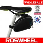 [13814] ROSWHEEL bike saddle bag with U-shaped design of double-zipper opening 13814