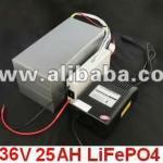 2012 New Style Wholesale Cheap ! 36V 25AH,LiFePO4 Battery (with BMS,6A Fast Charger and Bag)