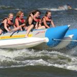 2012 {Qi Ling} double tube banana boat with yellow red blue and Secondary color for choose