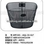 2013 cheap black steel bicycle basket AQL-CK-017