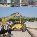 2014 new automatic timber trailer with crane with automatic loading and unloading functions JY-8000