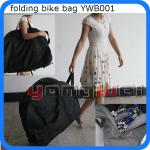 600D folding bike carry bag with wheels YWbag001