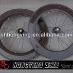 700c full carbon track wheel,88mm tubular bicycle track wheels with 3K clear coating in stock fixed gear