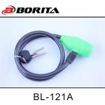 Colored Copper Cylinder Steel cable bicycle lock 12mmX650mm Bicycle Lock with 3keys BL-121A