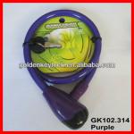 GK102.314 Bike Steel Cable Lock, Self-coil Anti-theft Steel Cable Lock for bicycle GK102.314-purple