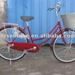 Red high carbon-stell with basket Cheap 26&#39;&#39; City bike/bicycle DE-110