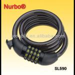 SL590 Nurbo 4 codes spiral combination bike/ebike locks with holder SL590
