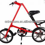 With Whole One Star Hub Wheel Red Folding Bicycle-KS-16F