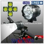 super bright 5xT6 5600 lumen LED bike bicycle headlight front light with mount-T6
