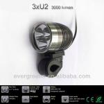 3*xm-l U2 3000lm cree rechargeable waterproof led aluminum bicycle lights