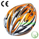 Orange cycling helmet, safety bicycle helmet, bike helmet black yellow