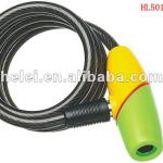 HL-501 GOOD QUALITY new arrial own design Ring type spiral cable lock with keys for bicycle and motorcycle