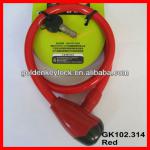 GK102.314 Red Steel Cable Lock, OEM Motorcycle coil locks