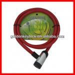 Hot-sale GK102.114 cycle lock, red steel cable lock for bicycle/bike/motorcycle/e bike/folding bike/households