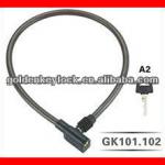 GK101.102 Square Lockhead Steel Cable Lock, China Bike Cable Lock Supplier-GK101.102