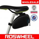 [13814] ROSWHEEL bike saddle bag with U-shaped design of double-zipper opening