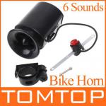 6 Sounds Black Bicycle Electronic Bike Horn Alarm Siren Bell Loud Speaker-H8200