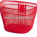 With 2.5mm thickness bracket Red Customized Front Steel Bicycle Basket-FC-BBK-05