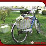 Colorful pipe woven lided handmade knitting 2014 bike basket