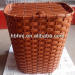 plastic woven front bicycle basket with lid-HNJ-D-8612