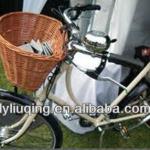 colorful handmade wicker dog bicycle basket
