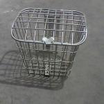 white steel bicycle basket with cover