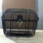 black steel bicycle basket with cover
