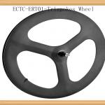 ERT01-C Carbon Bicycle Trispoke Wheel,Front/Rear Clincher Bike Road/Fixed Gear Wheel With Light Weight, 3k/UD, Free Shipping!-ERT01-C