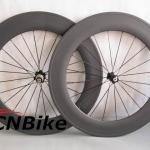 Road bicycle parts &amp; 3K matte 88mm tubular carbon wheels with black Novatec hubs and black CN flat spokes-WS88T