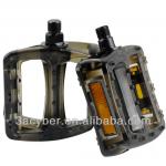 Plastic Cycling Mountain Bike Bicycle Pedals Transparent Pedal Black-CT12900