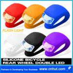 New Silicone Bike Bicycle Rear Wheel Double LED Flash Light-C1939