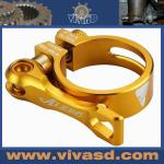 Bicycle seat clamp with QR gold Ti Screws 25gr light gold-VSD-CNC