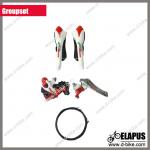 Microshift White -Red full carbon bike groupset