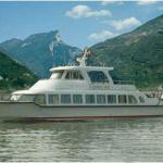 Fiberglass passenger boat for 80 persons