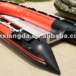 PVC rescue inflatable boat with aluminum floor and A shape bow-