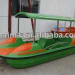 Green and orange four person Pedal Boat-