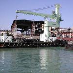 Floating cranes, shipbuilding, shipyard-