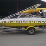 18-Feet Yellow Fiber Speedboat with Mercury Engine