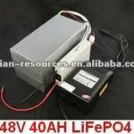 Wholesale Cheap ! 48V 40AH LiFePO4 Battery (with BMS,6A Fast Charger and Bag) For Electric Bike